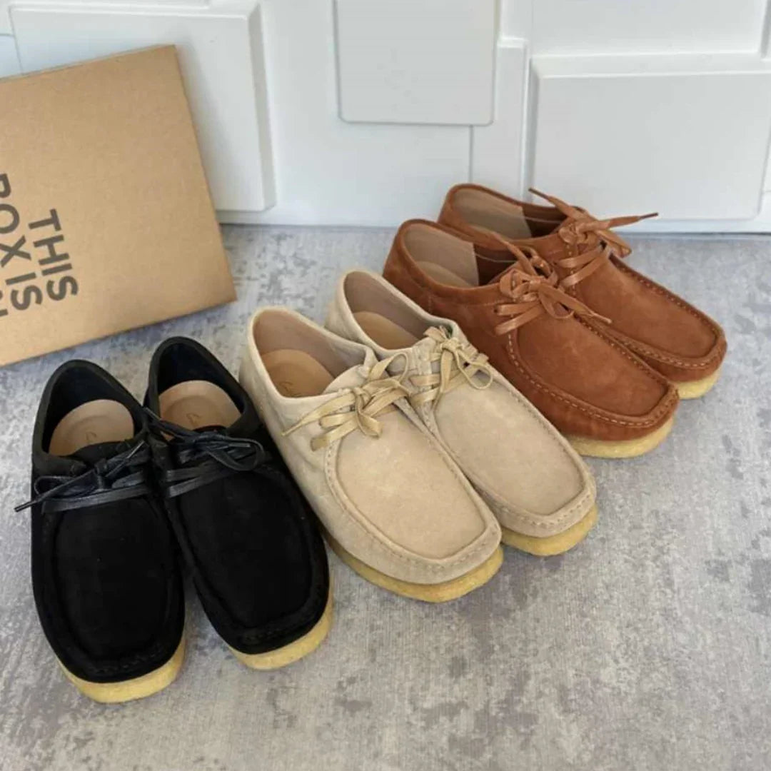 LEATHER SHOES WITH THICK SOLE CASUAL - OLD MOEY