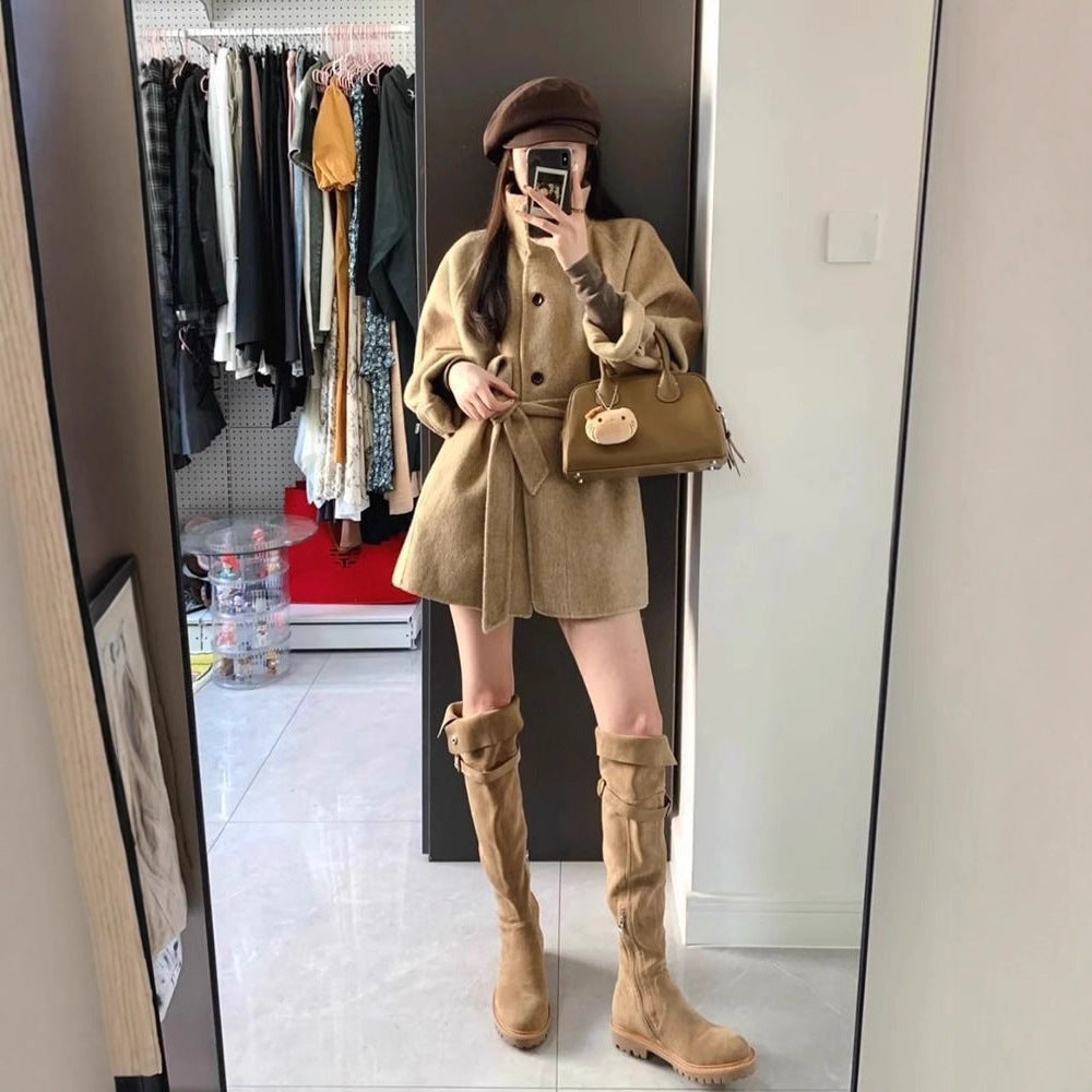 HIGH-QUALITY WOMEN'S SHORT WOOL COAT