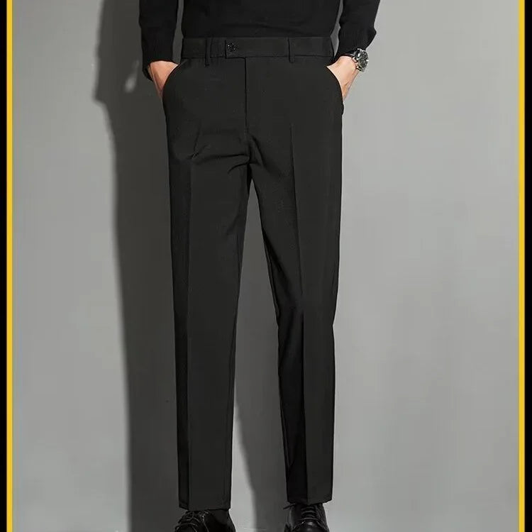STRAIGHT TROUSERS - SPRING DRAPE EFFECT - OLD MOEY