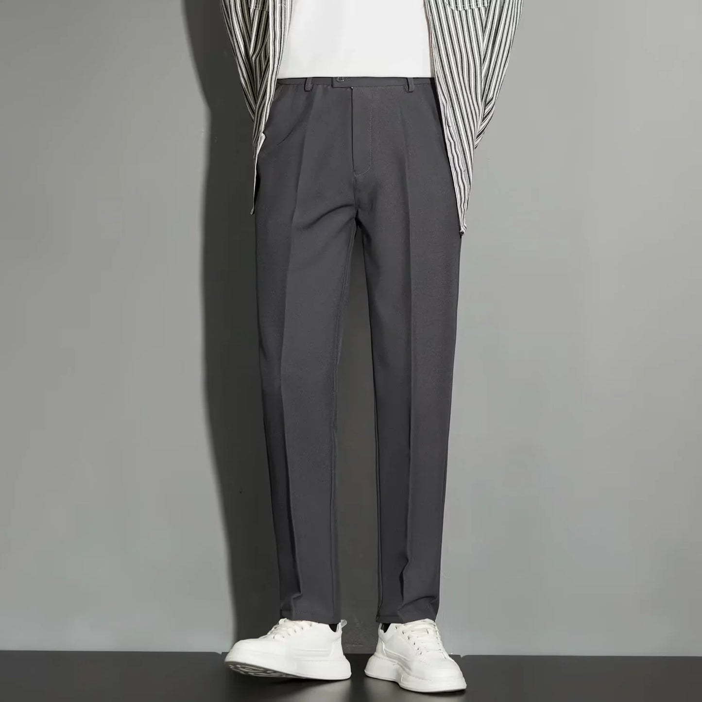 STRAIGHT TROUSERS - SPRING DRAPE EFFECT - OLD MOEY