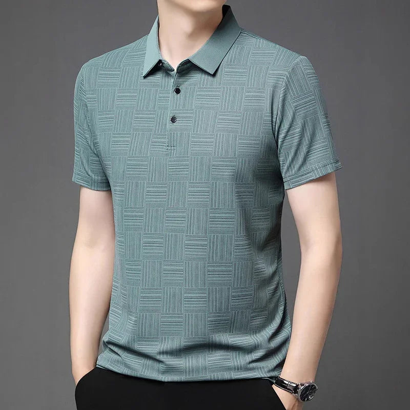 MEN'S SLIM FIT SHIRT BREATHABLE WITH LAPEL - OLD MOEY