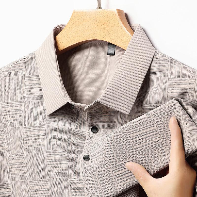 MEN'S SLIM FIT SHIRT BREATHABLE WITH LAPEL - OLD MOEY