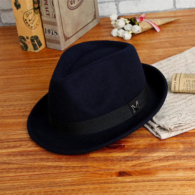 MEN'S RETRO HAT - BILLYCOCK STYLE - WOOL FELT - OLD MOEY