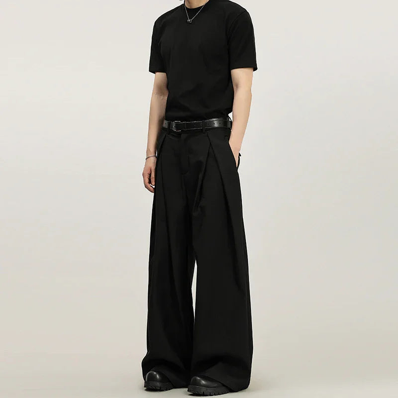 MEN'S SUMMER TROUSERS - STRAIGHT LEG - PLEATED - OLD MOEY