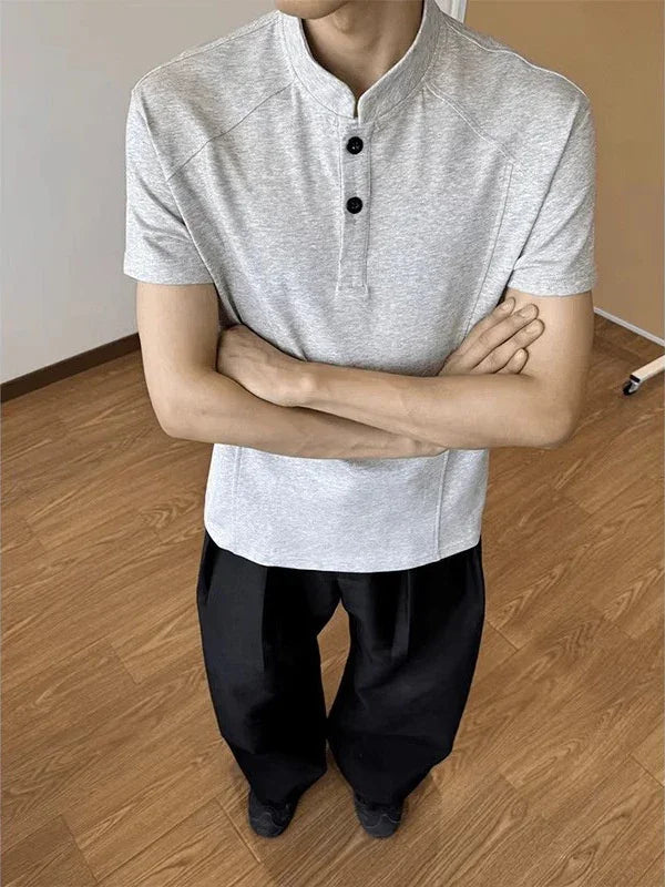 MEN'S PATCHWORK SHIRT SHORT SLEEVE CASUAL - OLD MOEY