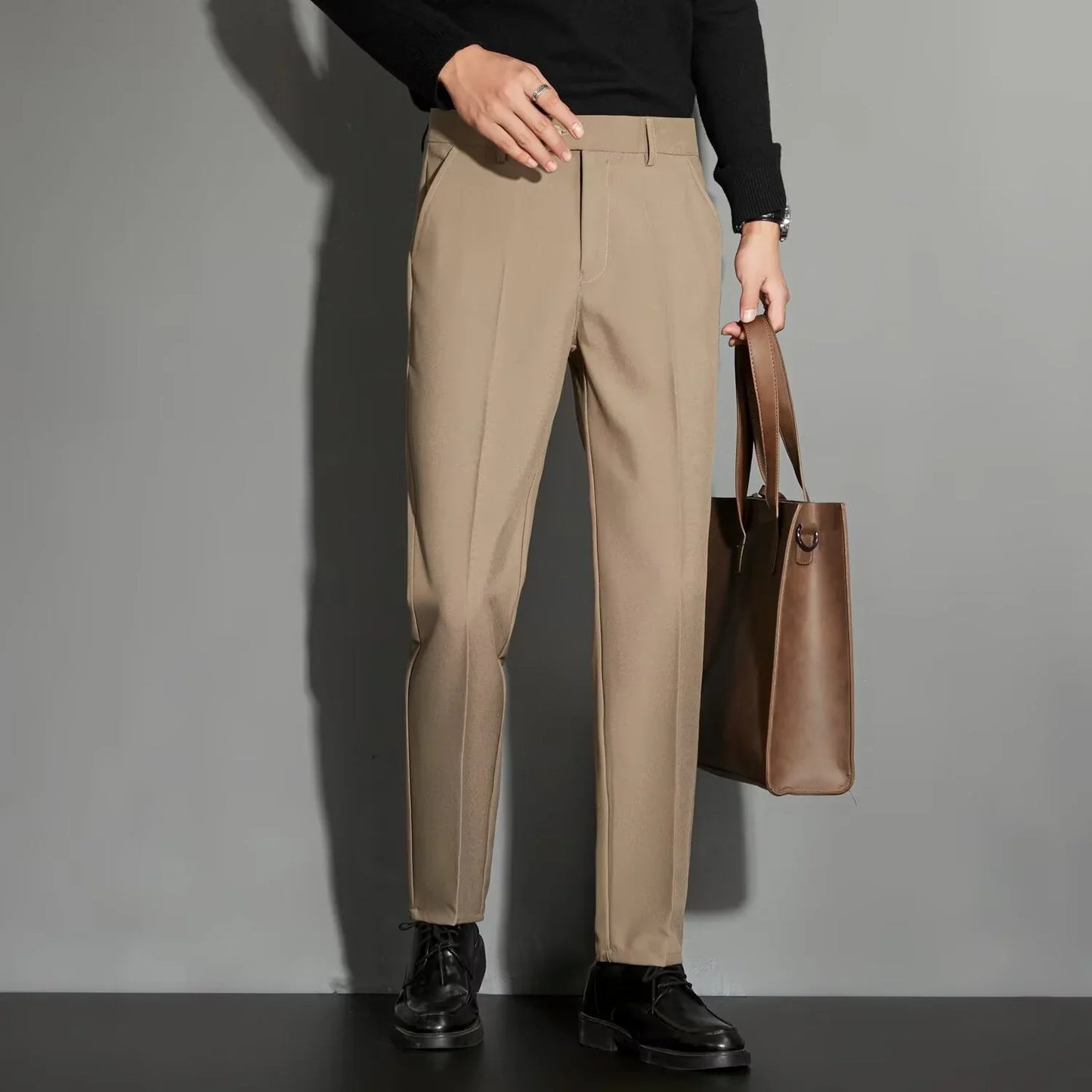 STRAIGHT TROUSERS - SPRING DRAPE EFFECT - OLD MOEY