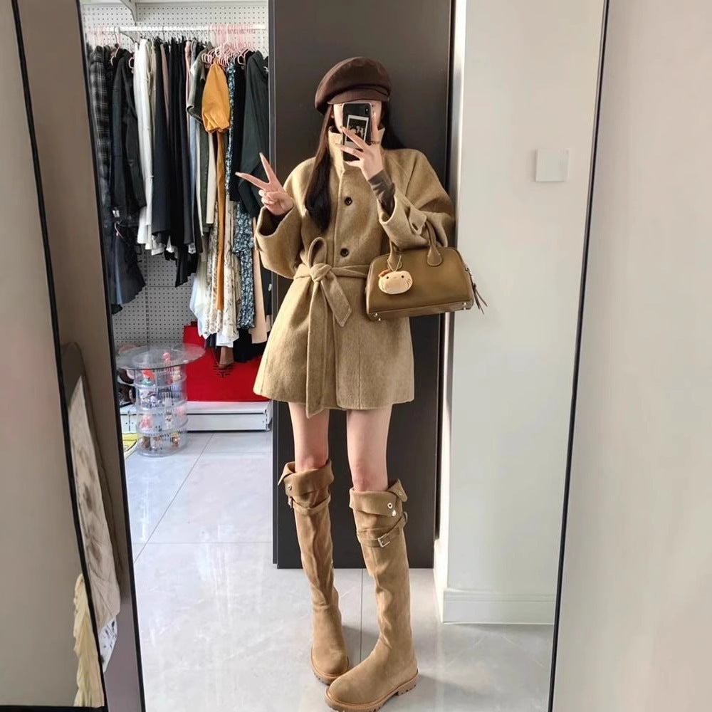 HIGH-QUALITY WOMEN'S SHORT WOOL COAT