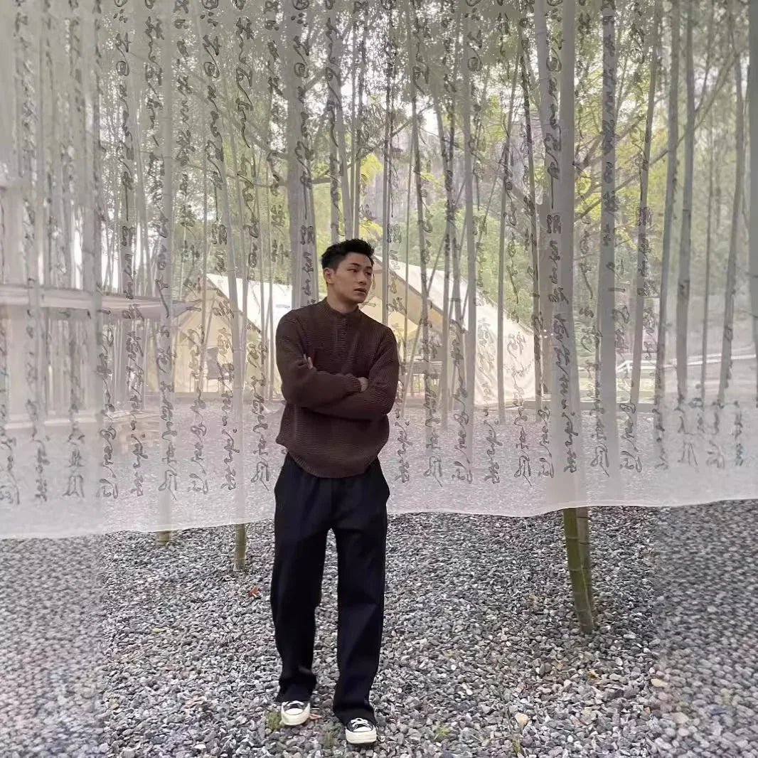 HENRY COLLAR SHIRT - ROUND NECK - OLD MONEY STYLE - OLD MOEY