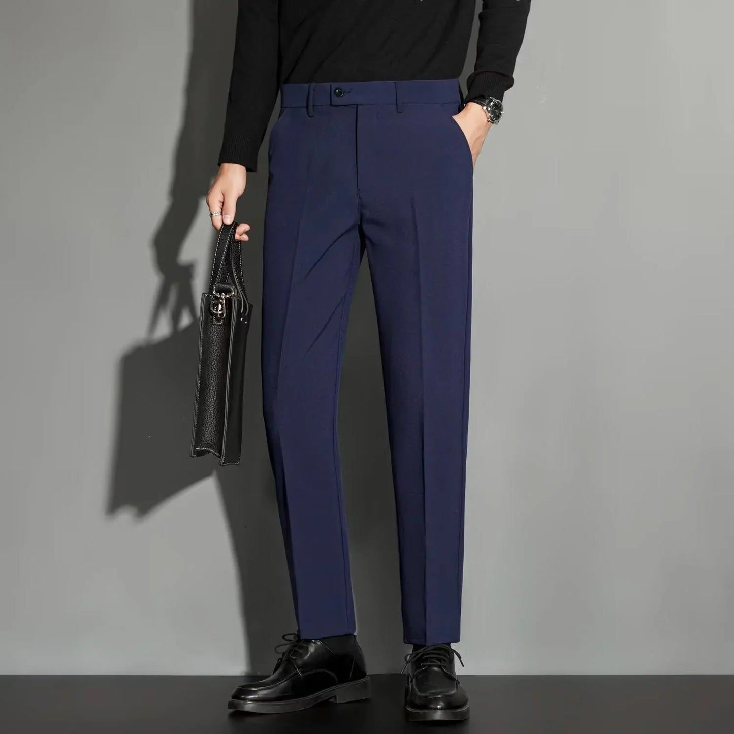 STRAIGHT TROUSERS - SPRING DRAPE EFFECT - OLD MOEY