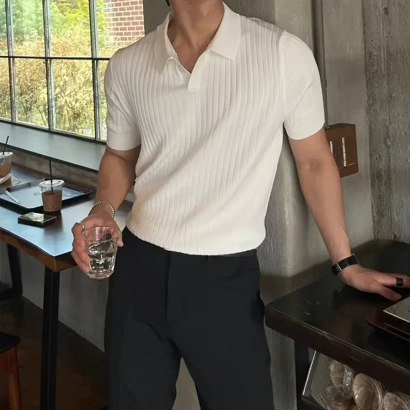 POLO SHIRT SUMMER STRIPES - SHORT STYLE - OLD MOEY