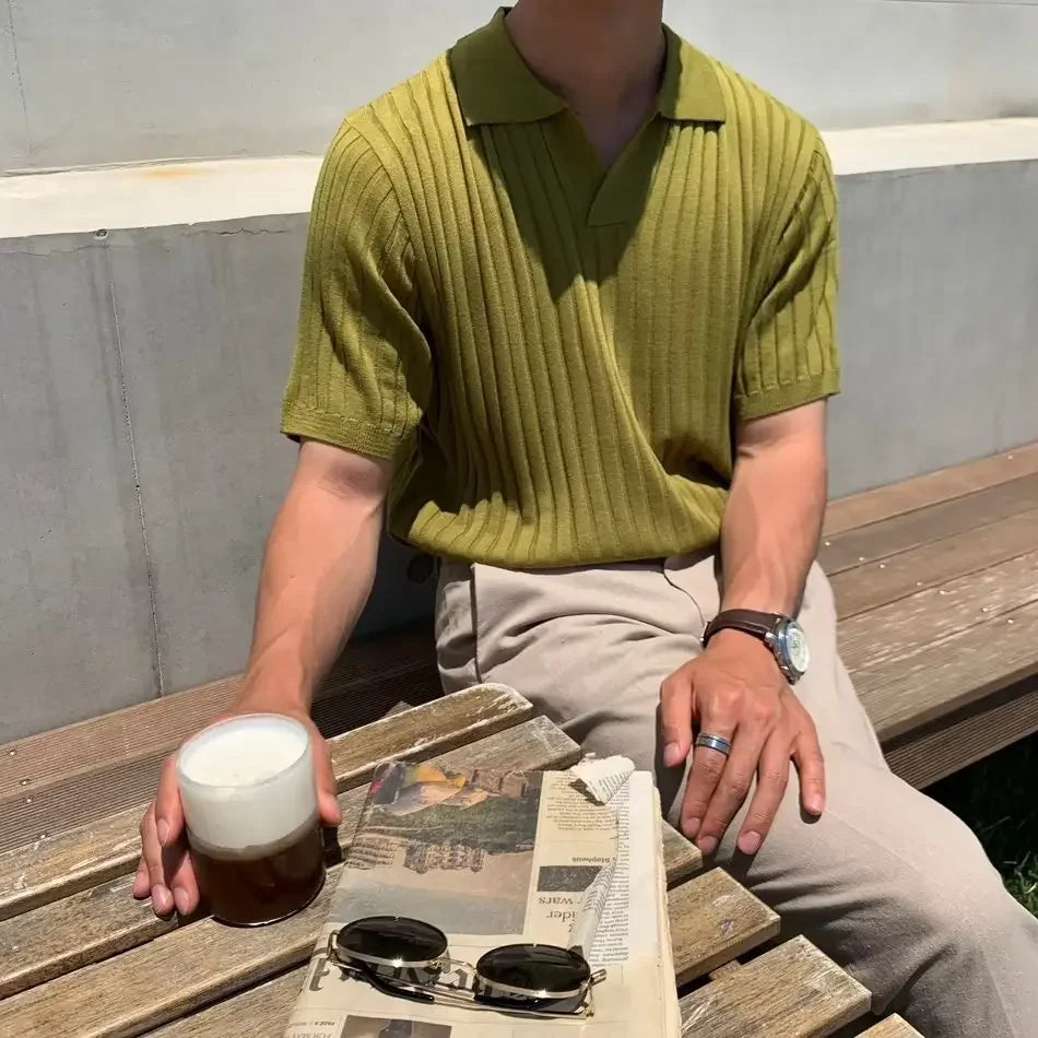 POLO SHIRT SUMMER STRIPES - SHORT STYLE - OLD MOEY