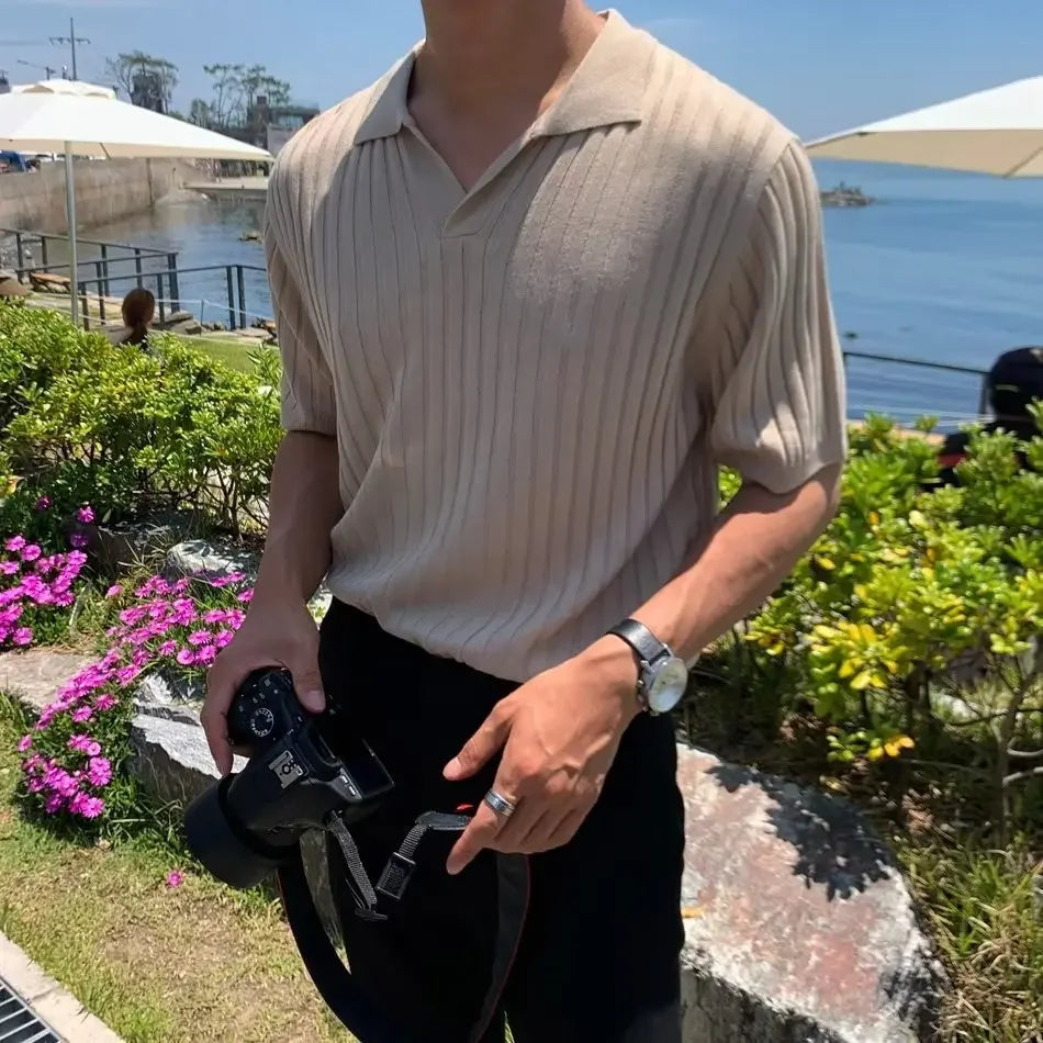 POLO SHIRT SUMMER STRIPES - SHORT STYLE - OLD MOEY