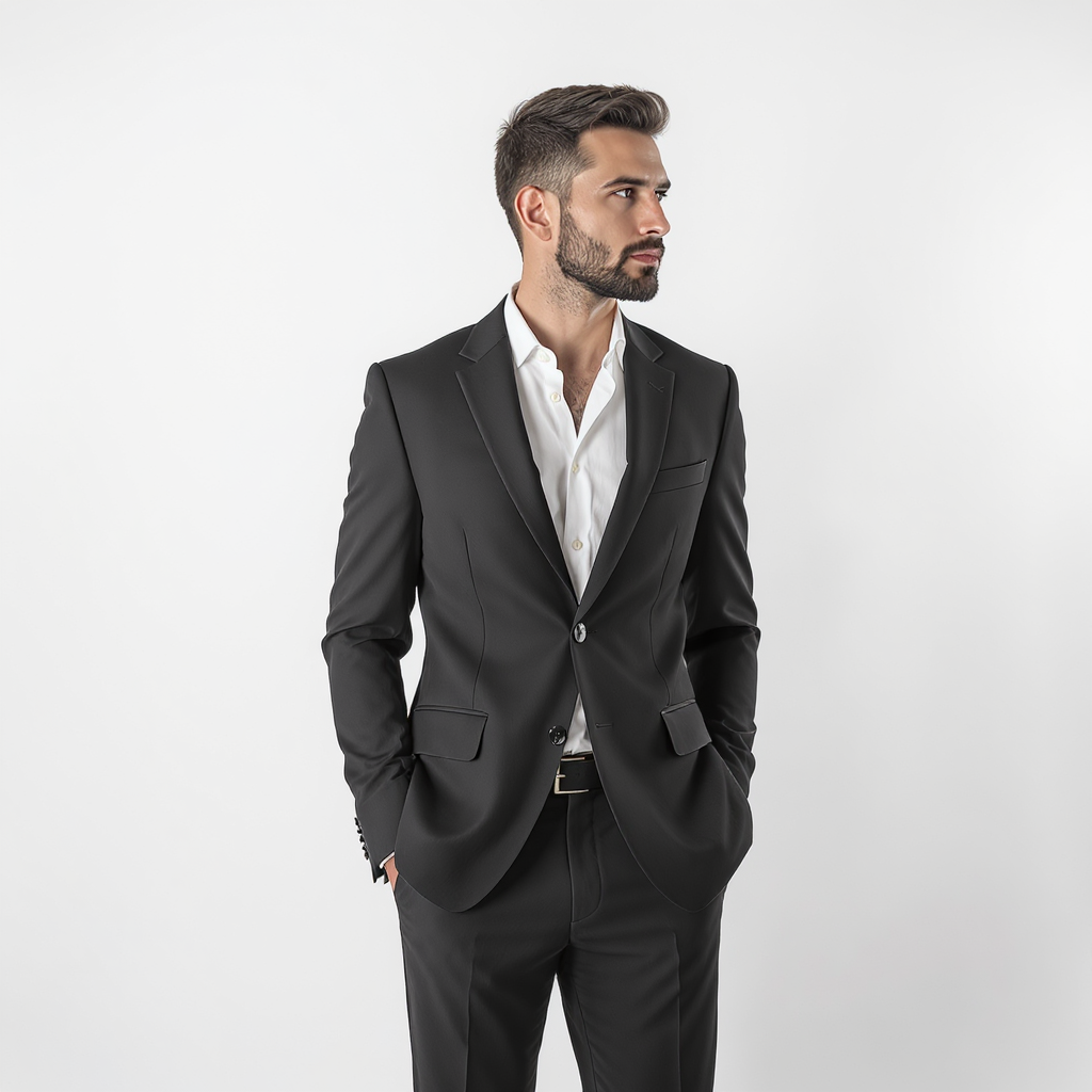 RETRO TWO-PIECE SOLID SUIT