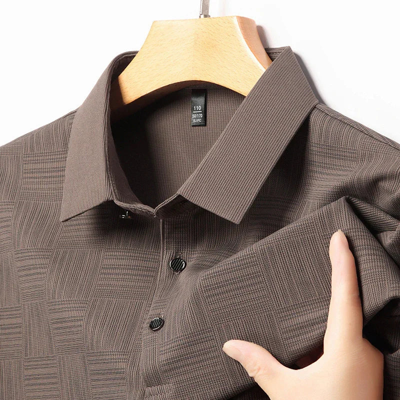 MEN'S SLIM FIT SHIRT BREATHABLE WITH LAPEL - OLD MOEY