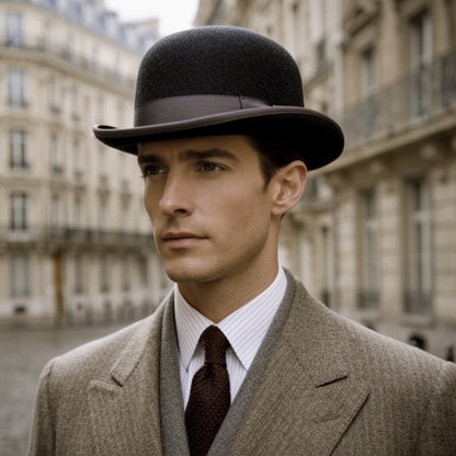 RETRO WOOL FELT BOWLER HAT