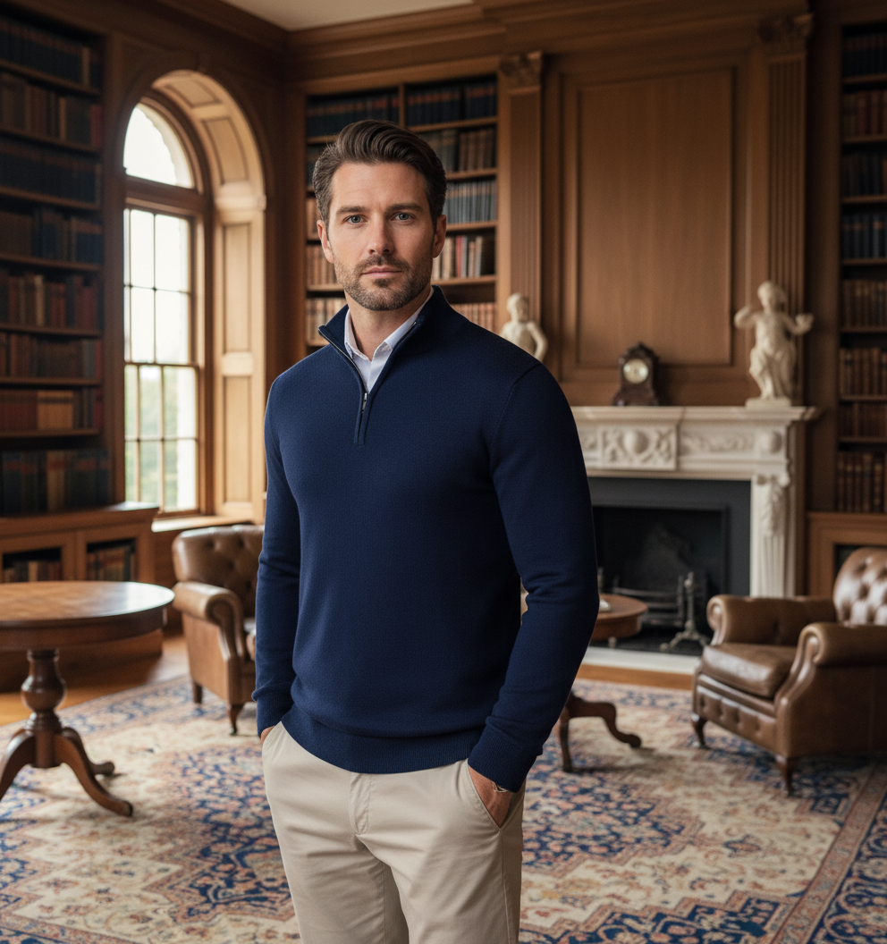 SUÉTER KENSINGTON CON CREMALLERA FINA MODERNO