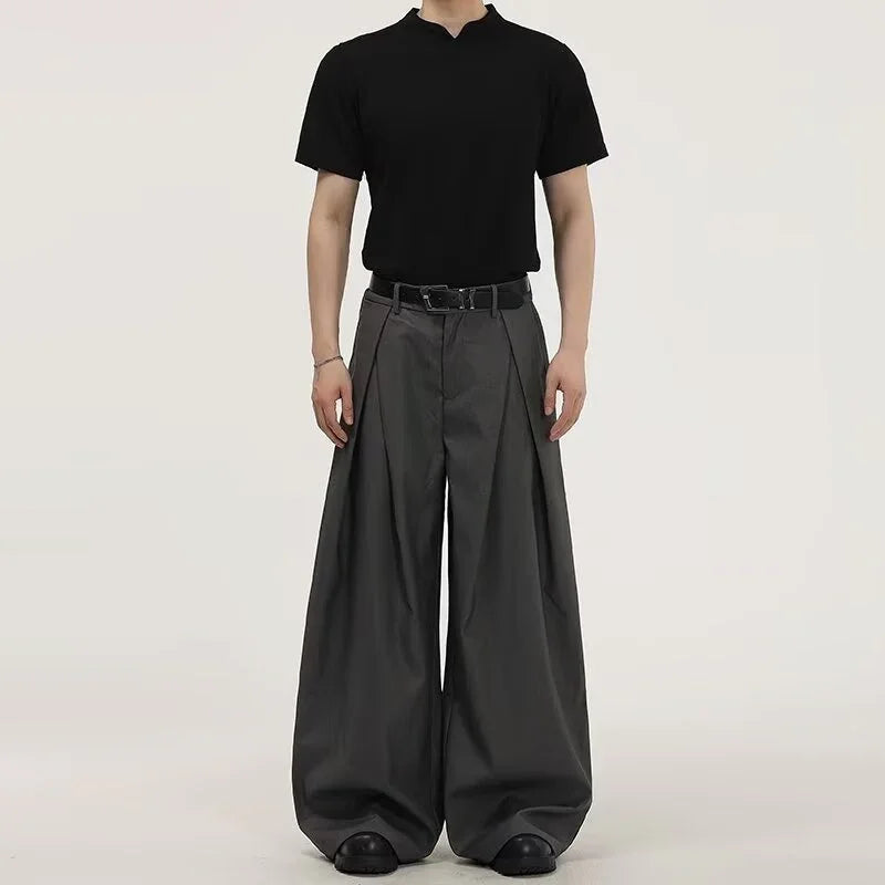 MEN'S SUMMER TROUSERS - STRAIGHT LEG - PLEATED - OLD MOEY