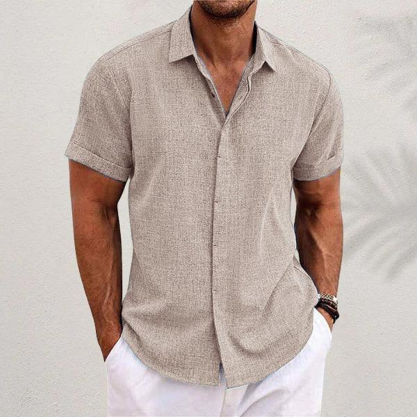 SOLID LINEN T-SHIRT - LOOSE FIT - SHORT SLEEVE - OLD MOEY