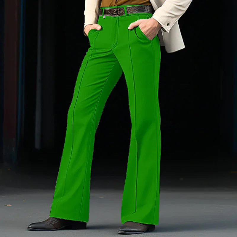 MEN'S TROUSERS ELASTIC FABRIC FLARE LEG - OLD MOEY