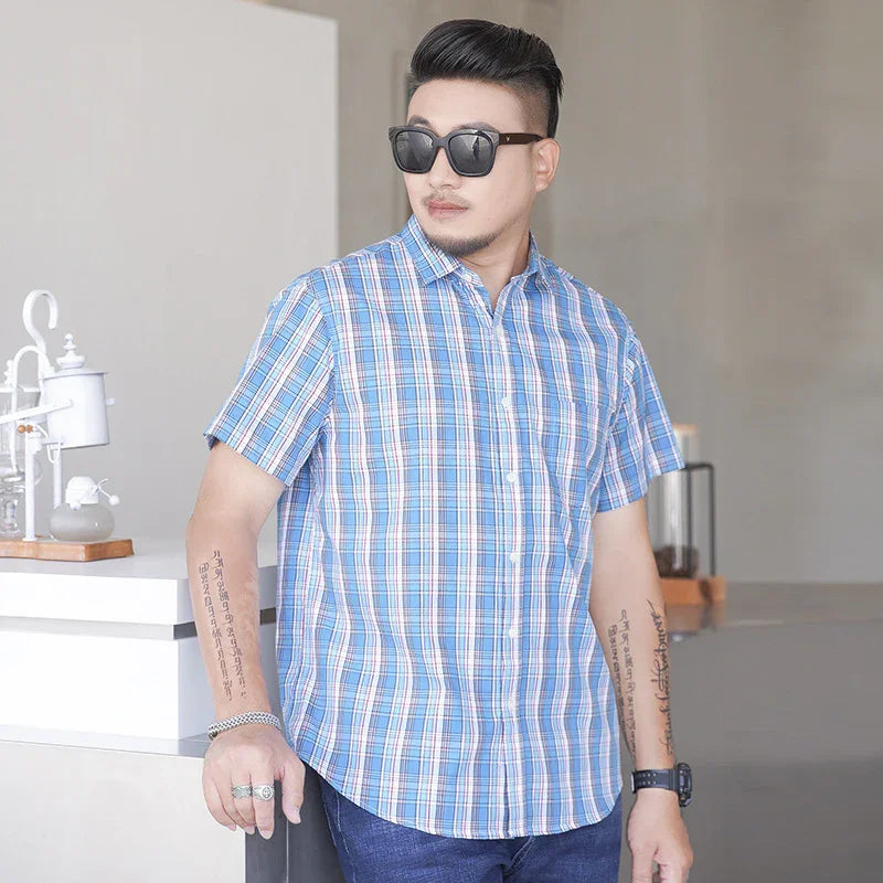 MEN'S SHORT SLEEVE SHIRT DYED FABRIC - OLD MOEY