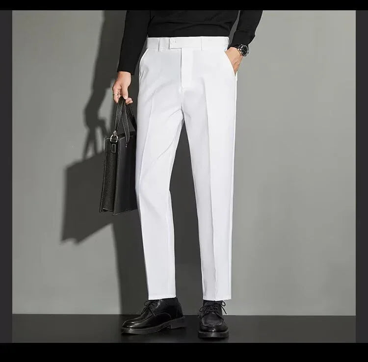 STRAIGHT TROUSERS - SPRING DRAPE EFFECT - OLD MOEY