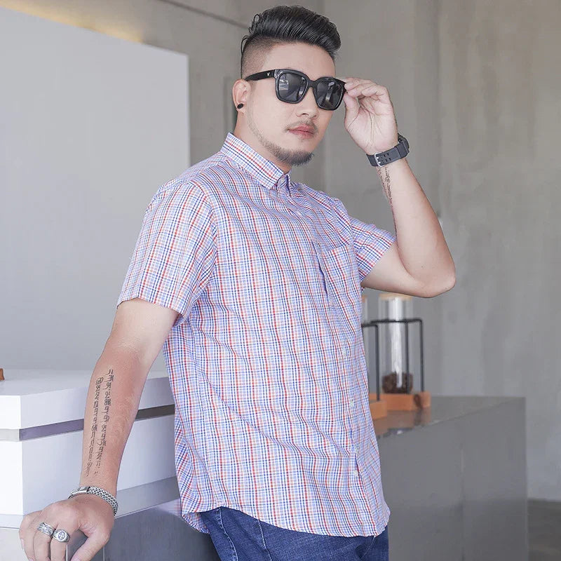 MEN'S SHORT SLEEVE SHIRT DYED FABRIC - OLD MOEY