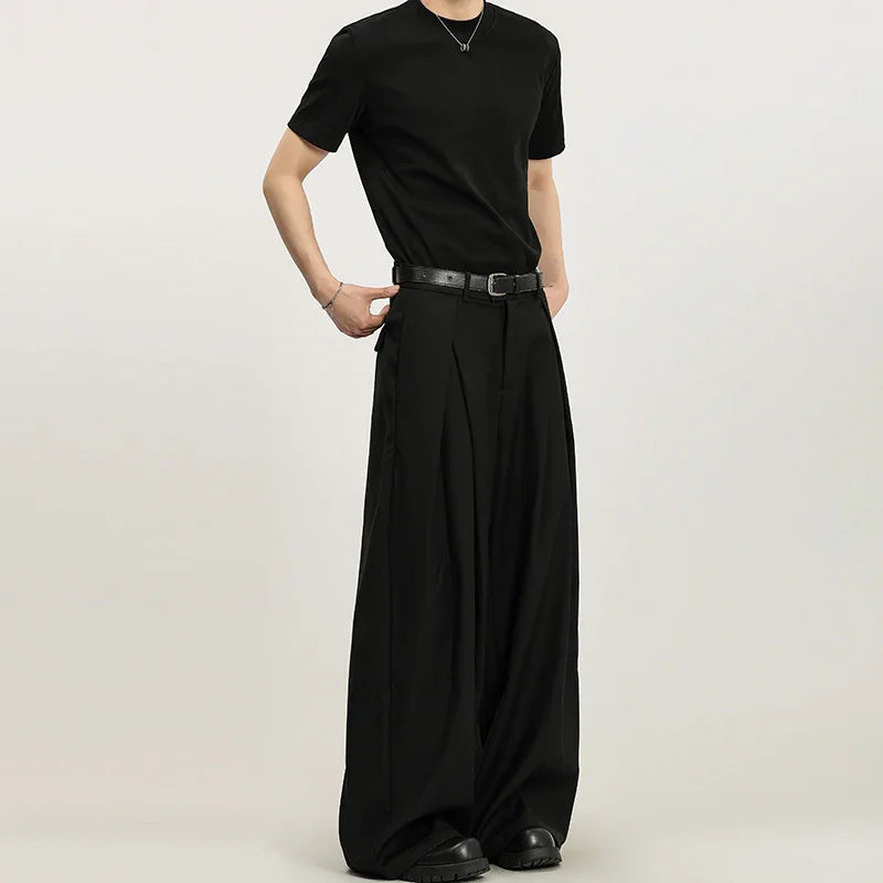 MEN'S SUMMER TROUSERS - STRAIGHT LEG - PLEATED - OLD MOEY