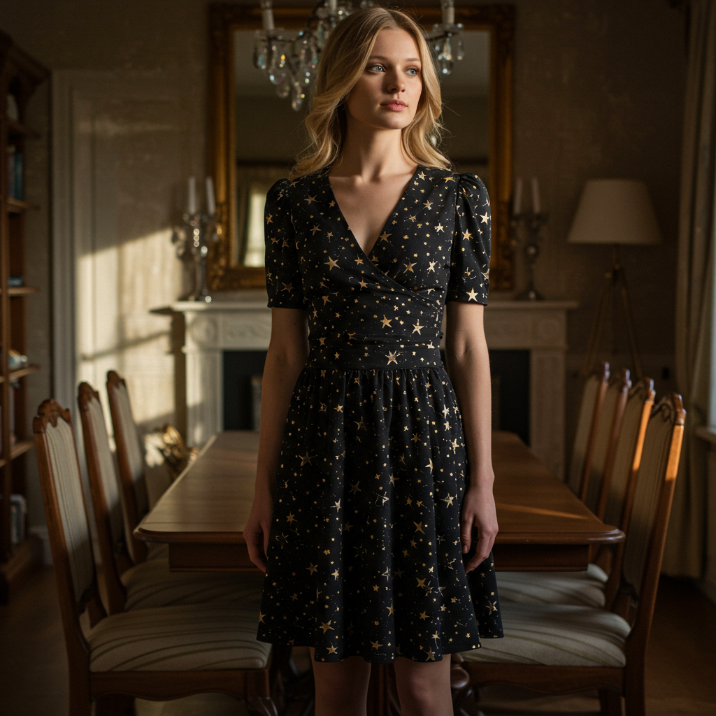 MOEY'S BLACK STAR DRESS MODERN